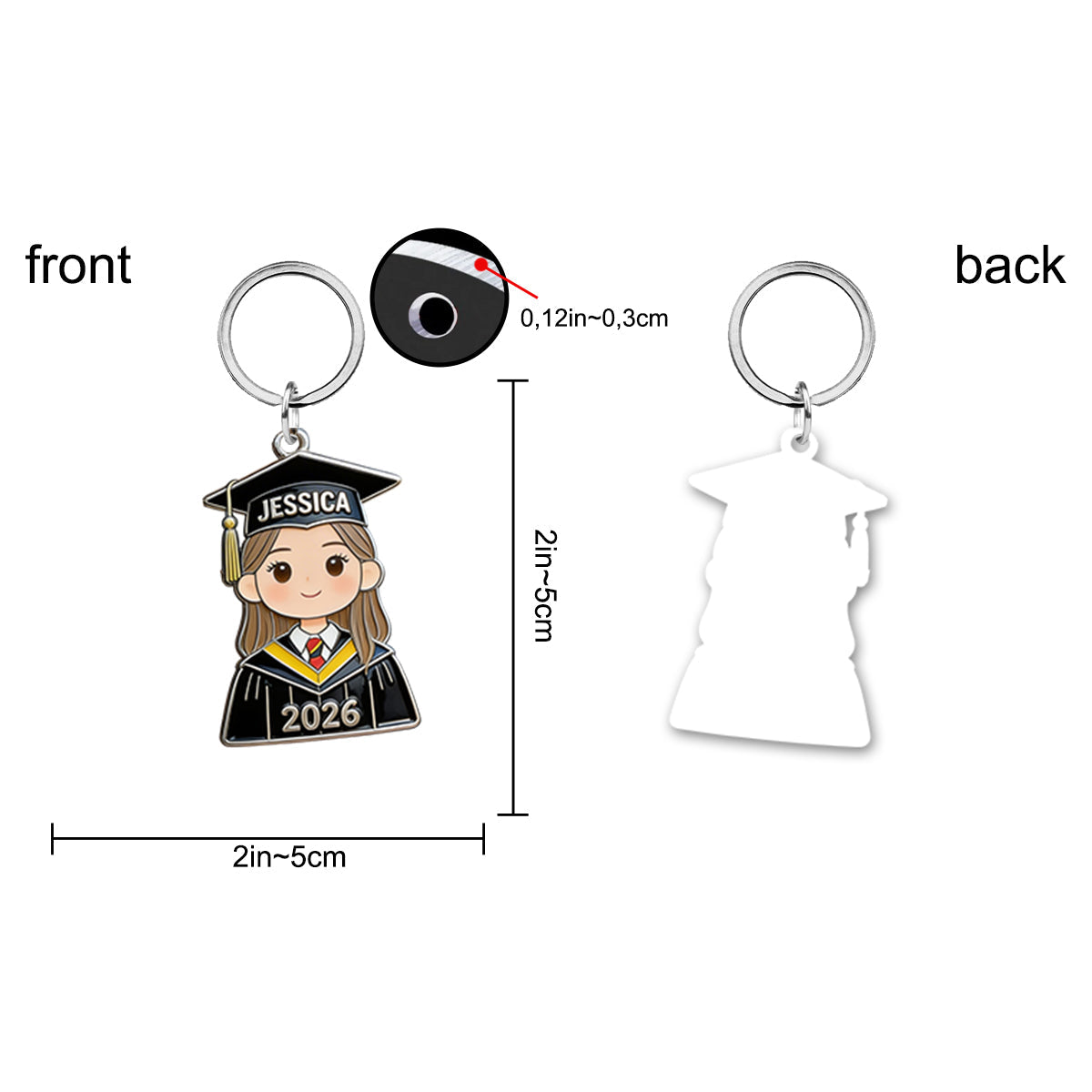 Graduation Gift - Personalized Graduation Keychain With Charms