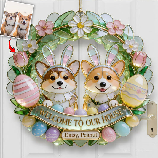 Personalisierbares Ostergeschenk mit Foto – Personalisiertes Acryl-Schild mit LED-Leuchte und Hund