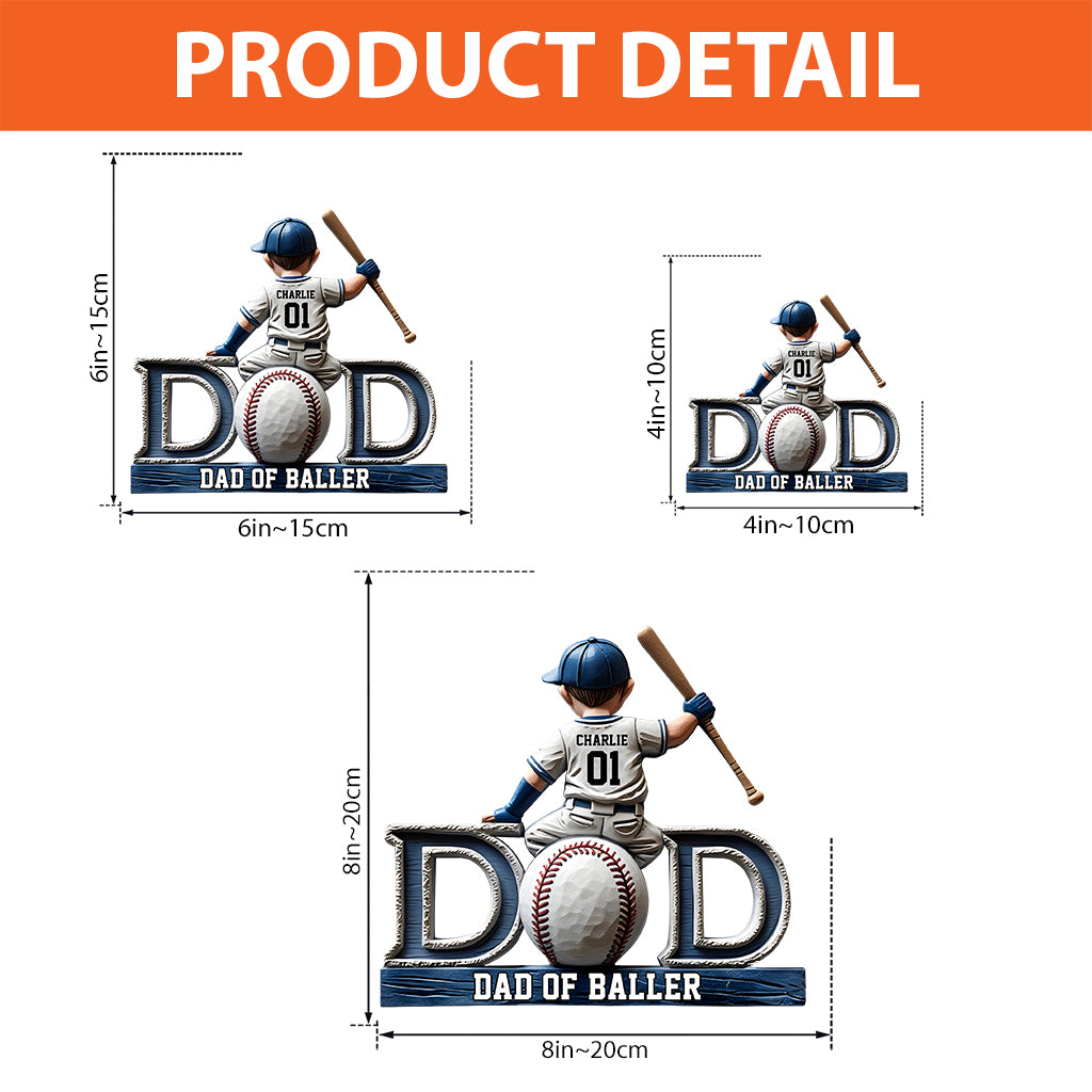 Baseball Dad - Personalized Father Custom Shaped Acrylic Plaque
