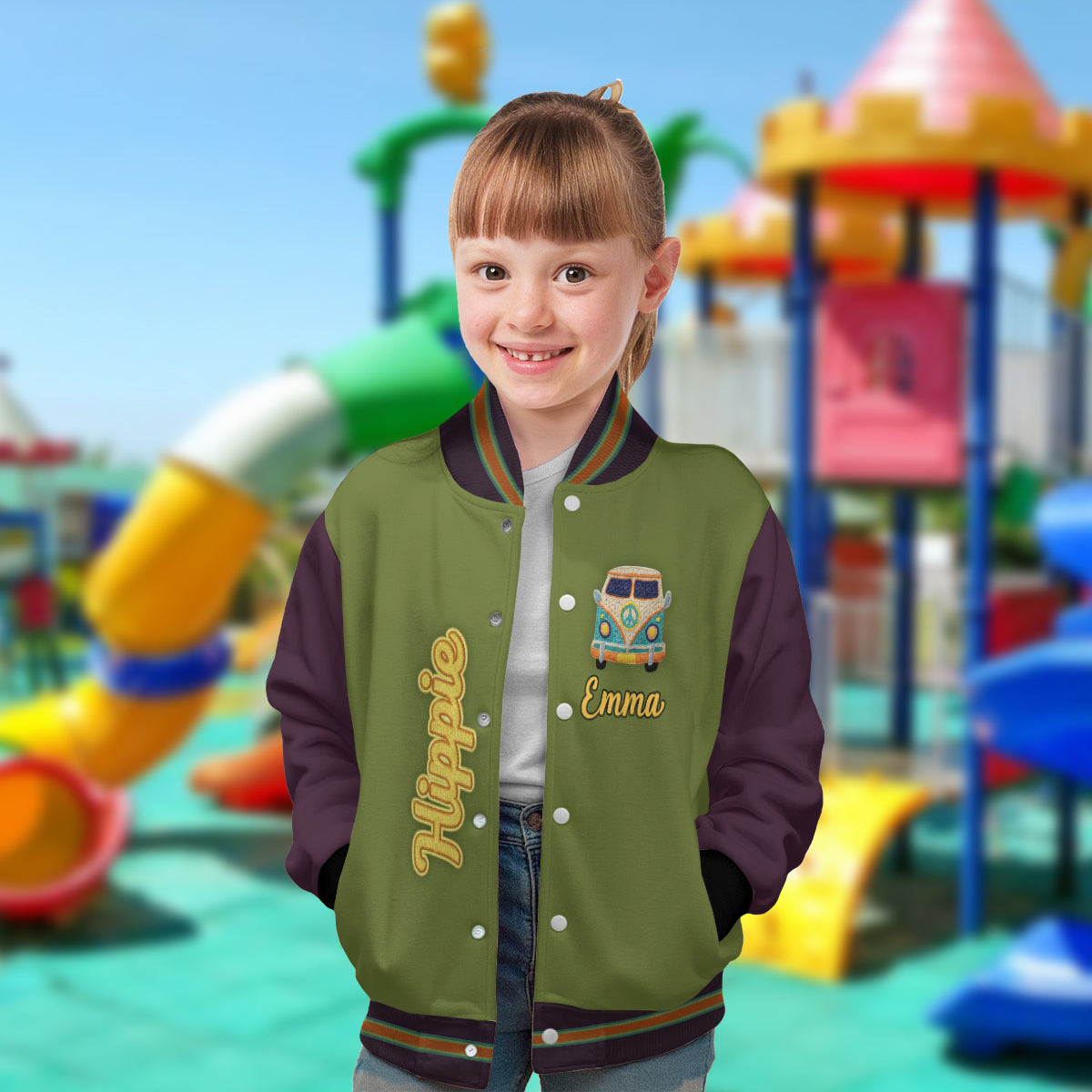 Hippie Souls - Personalized Hippie Varsity Jacket