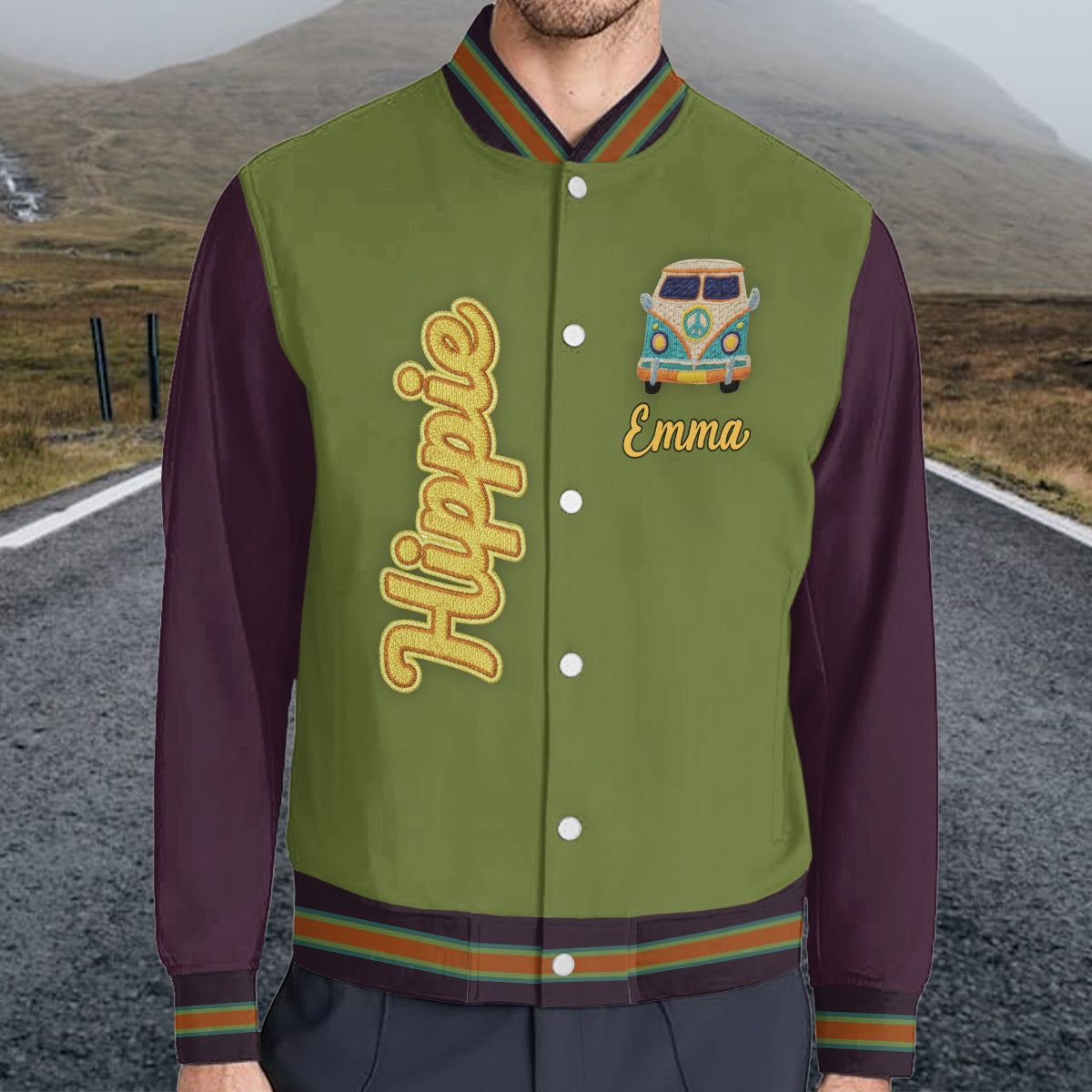 Hippie Souls - Personalized Hippie Varsity Jacket