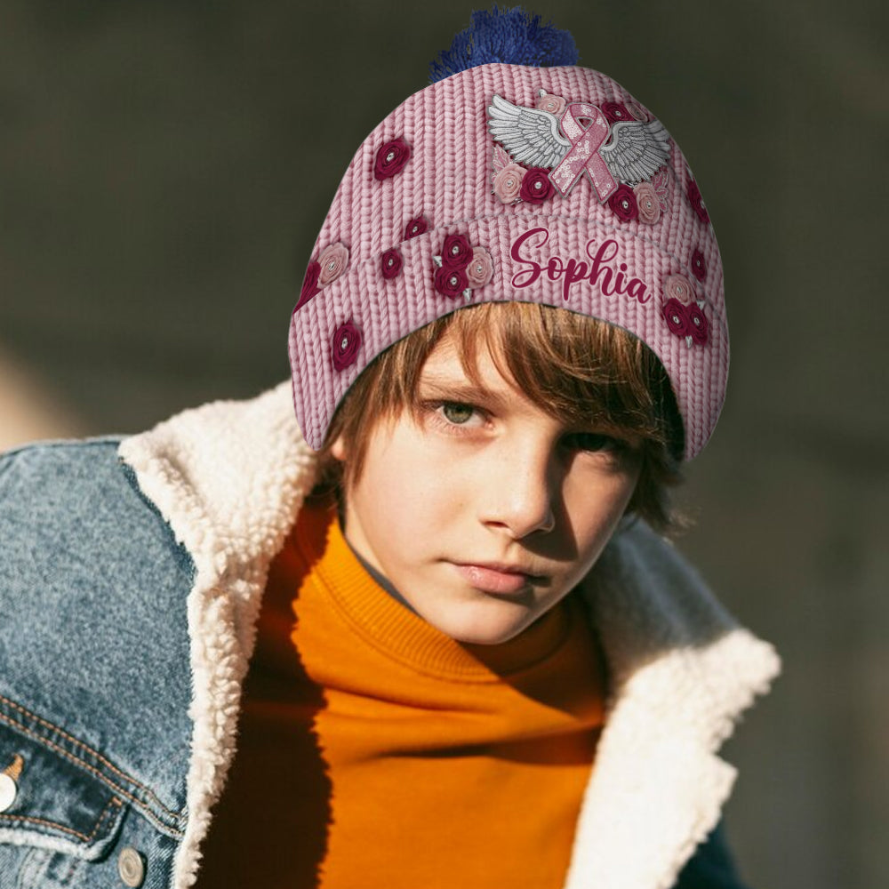 We Wear Pink - Personalized Breast Cancer Awareness Beanie Hat
