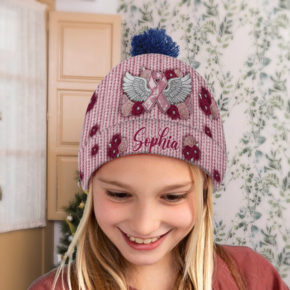 We Wear Pink - Personalized Breast Cancer Awareness Beanie Hat