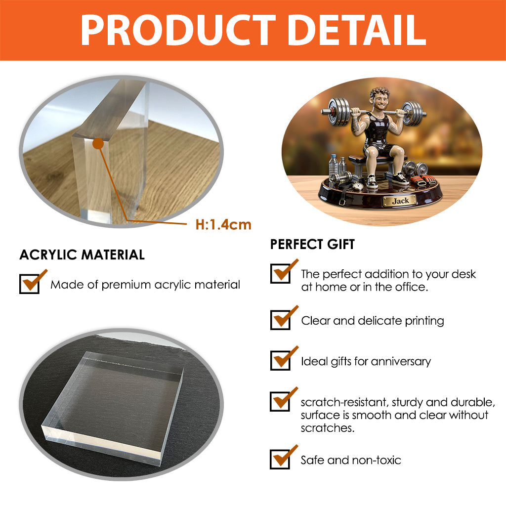 Pas de douleur, pas de gain - Plaque acrylique personnalisée de fitness sur mesure