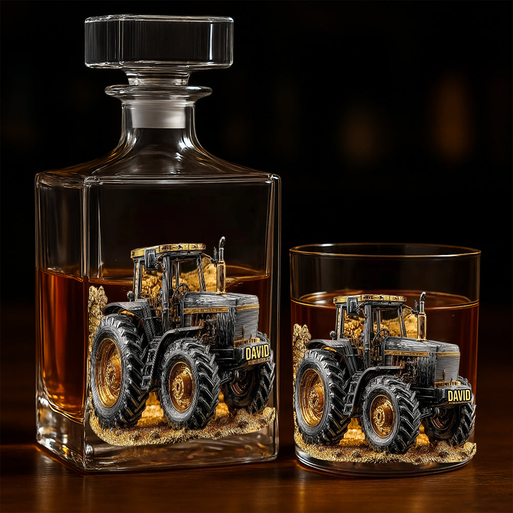 Strong Farmer – Personalisiertes Traktor-Whisky-Dekanter-Set