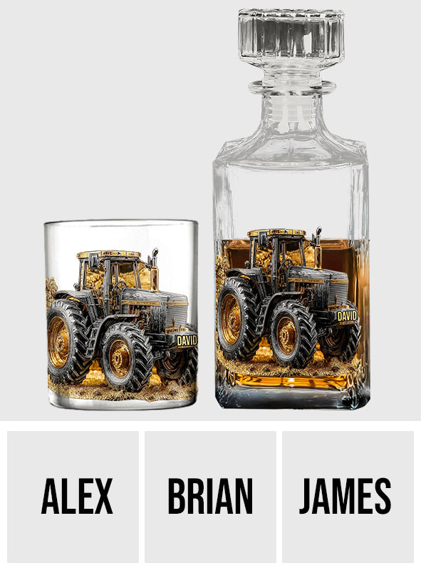 Strong Farmer - Personalized Tractor Whiskey Glass