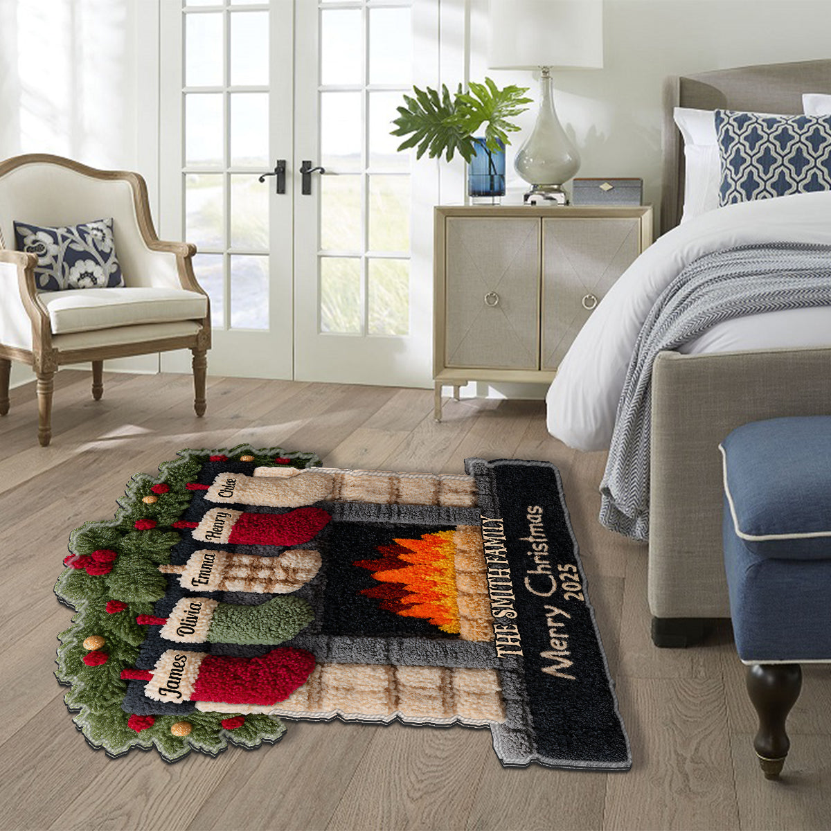 Merry Christmas - Personalized Family Non-Slip Tufted Rug