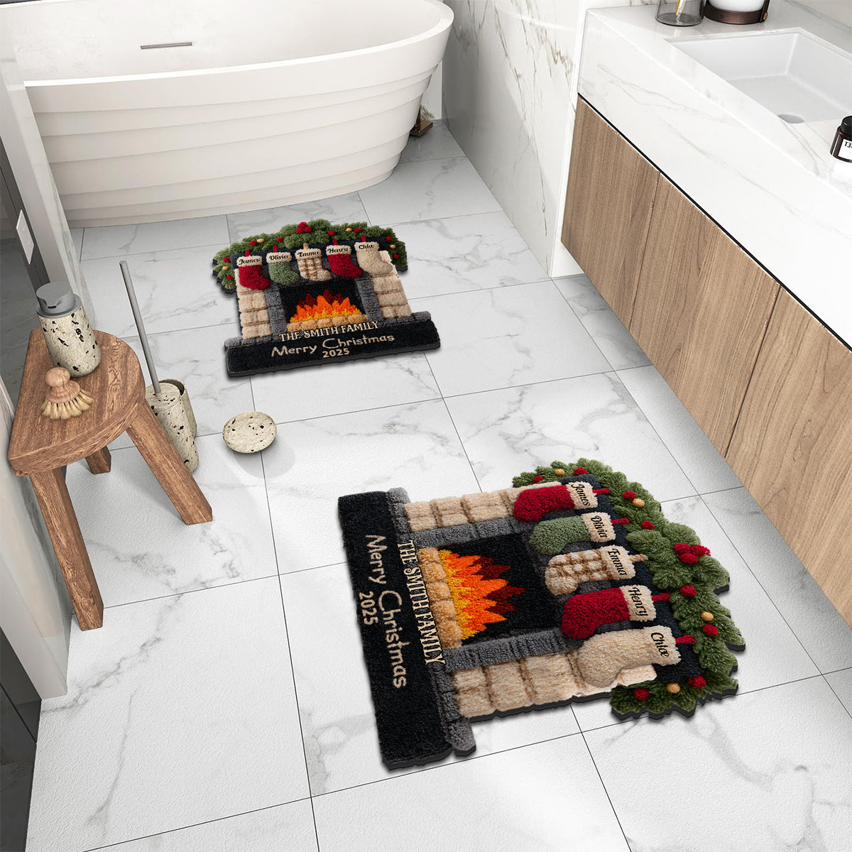 Merry Christmas - Personalized Family Non-Slip Tufted Rug