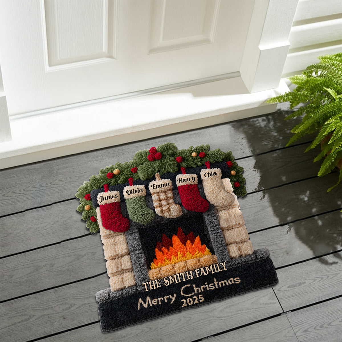 Merry Christmas - Personalized Family Non-Slip Tufted Rug