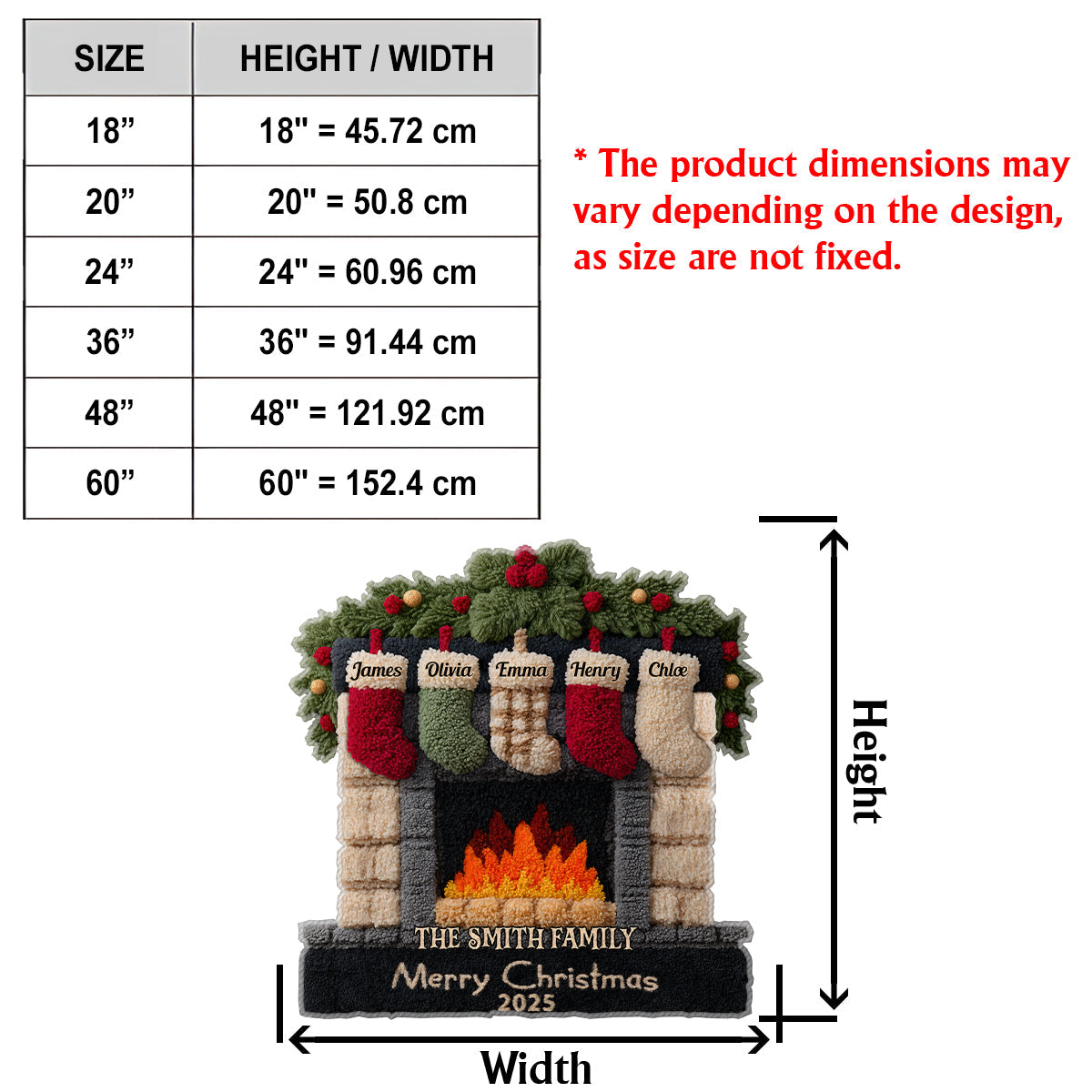 Merry Christmas - Personalized Family Non-Slip Tufted Rug