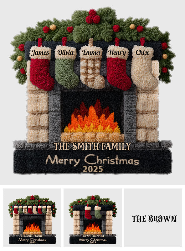 Merry Christmas - Personalized Family Non-Slip Tufted Rug