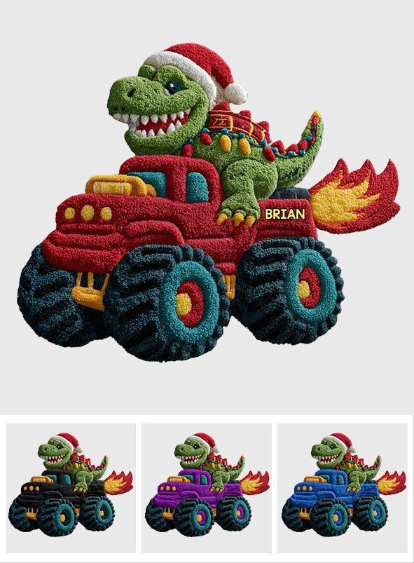 Dinosaur Christmas - Personalized Kid Non-Slip Tufted Rug