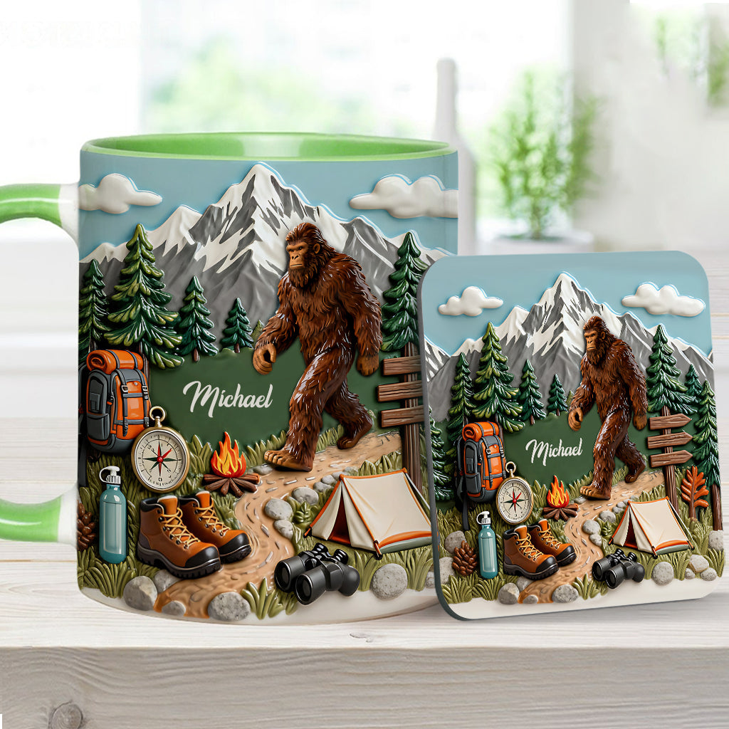 Das Abenteuer wartet – Personalisierter Wanderbecher & Untersetzer