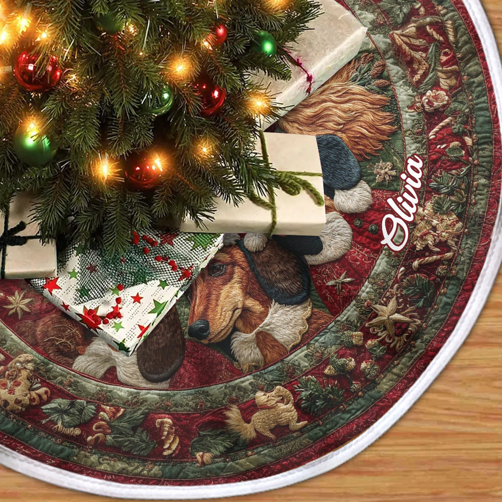 Love My Dog - Personalized Dachshund Tree Skirt