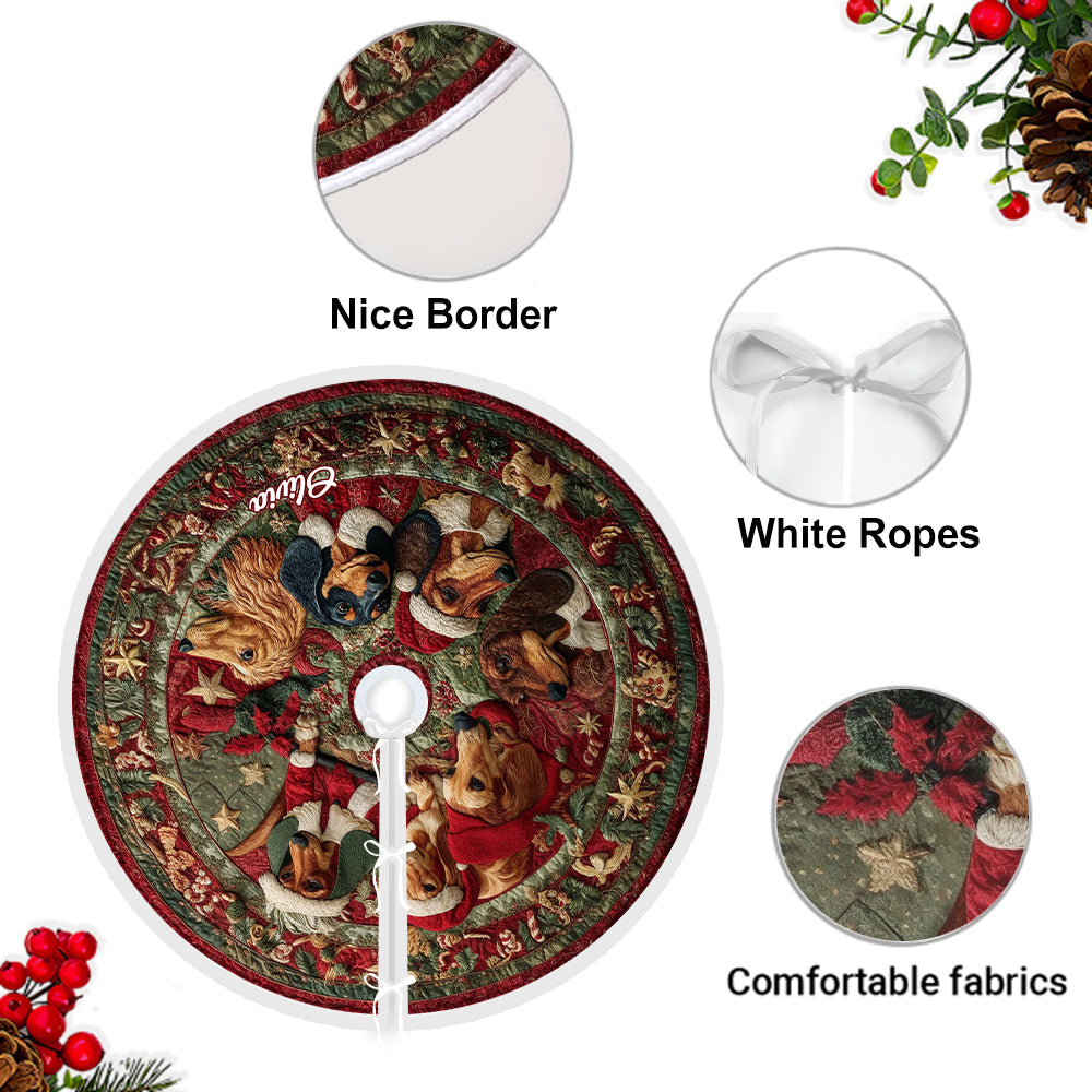 Love My Dog - Personalized Dachshund Tree Skirt