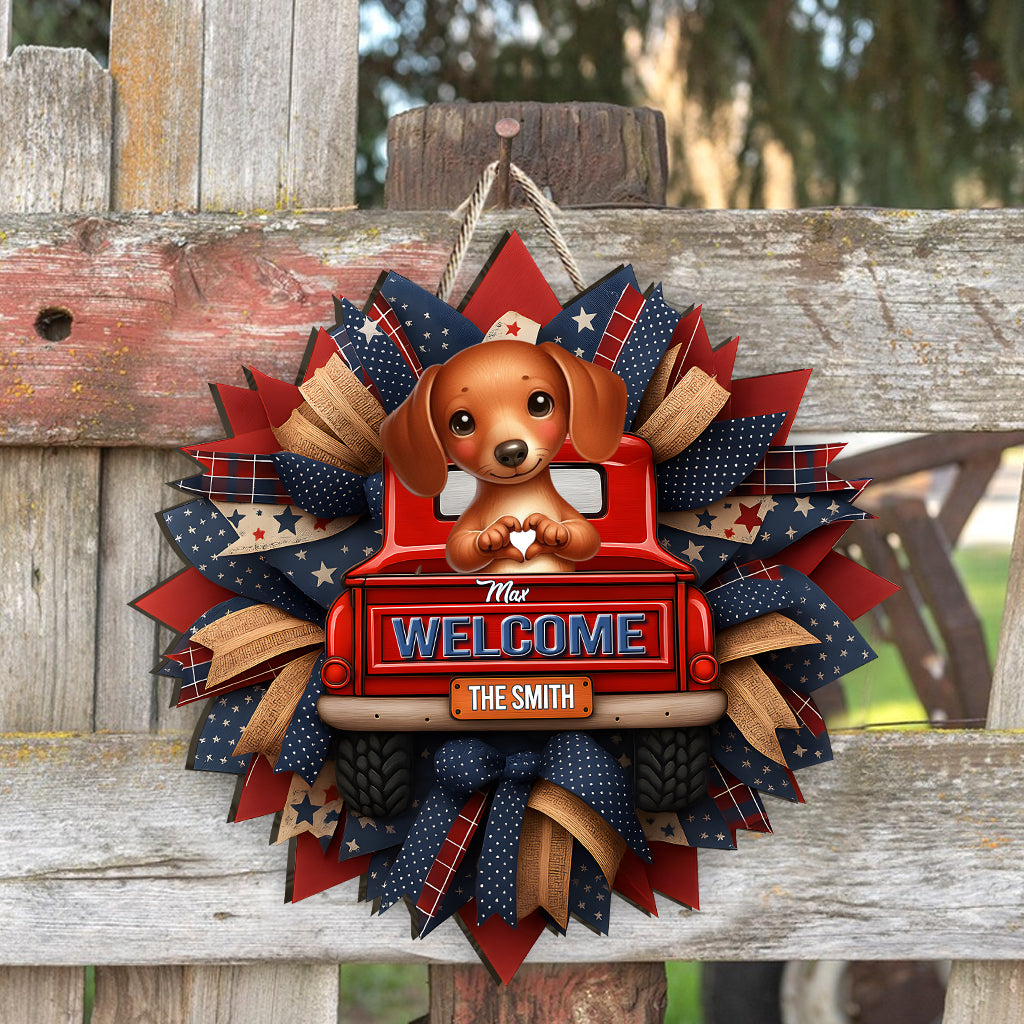 Paws & Patriot - Personalized Dog Custom Shaped Wood Sign