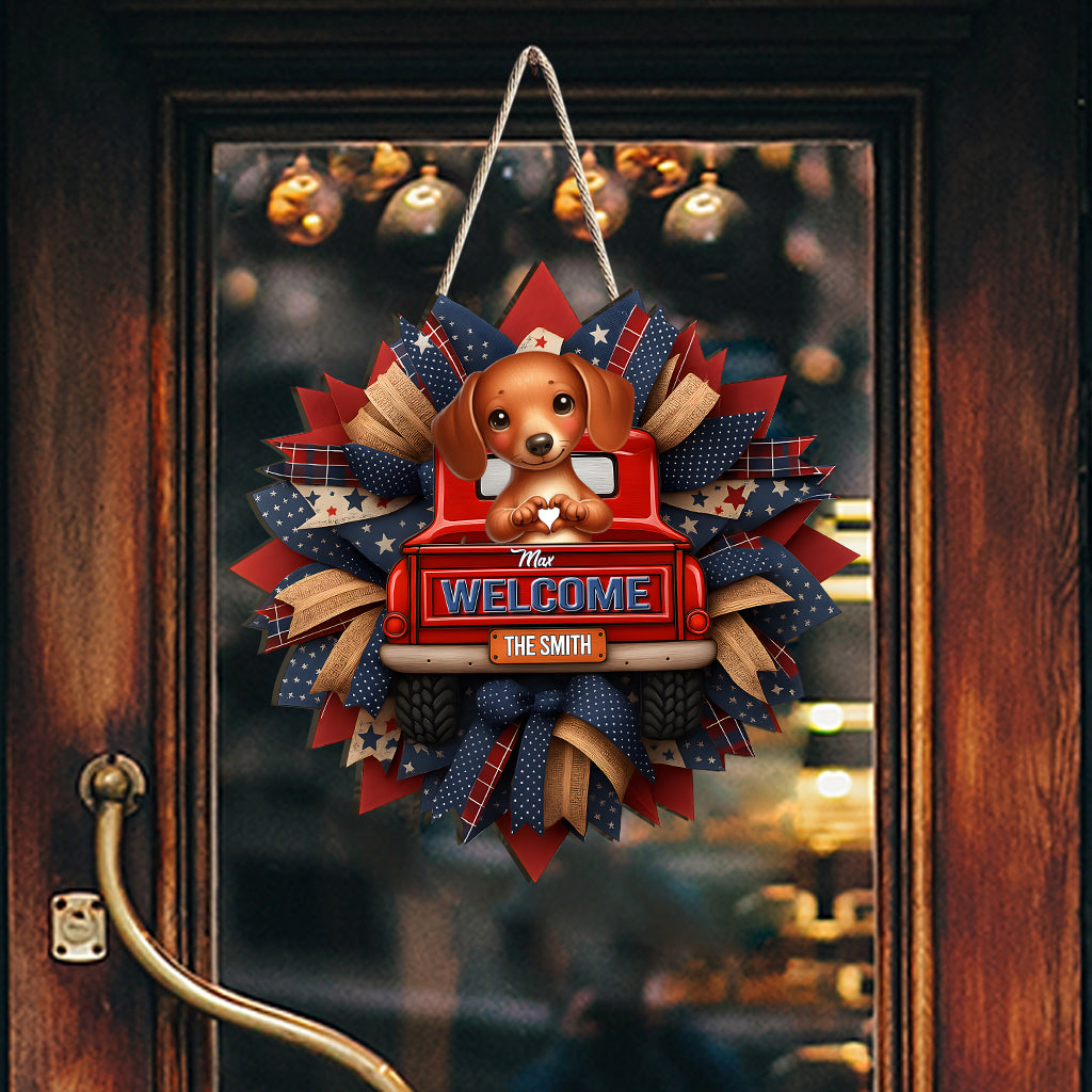 Paws & Patriot - Personalized Dog Custom Shaped Wood Sign