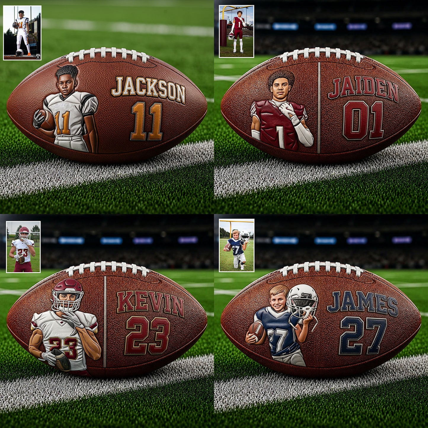 Any Photo Love Football - Personalized Football Multi-Sport Ball