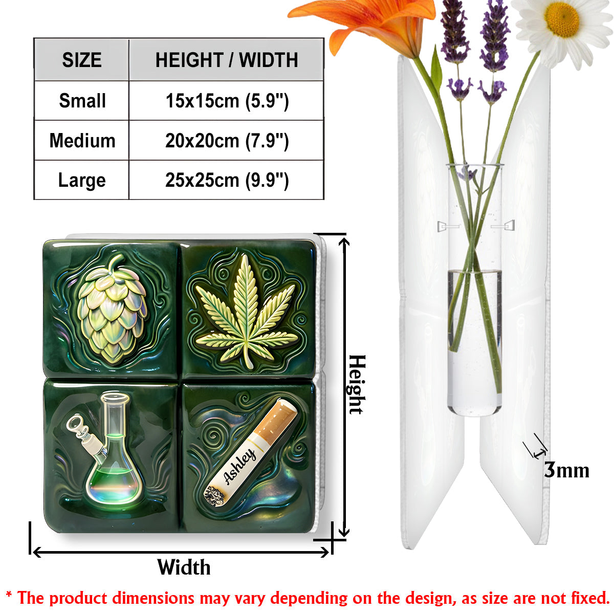 Green Magic Leaf - Personalized Weed Custom Shape Acrylic Flower Vase
