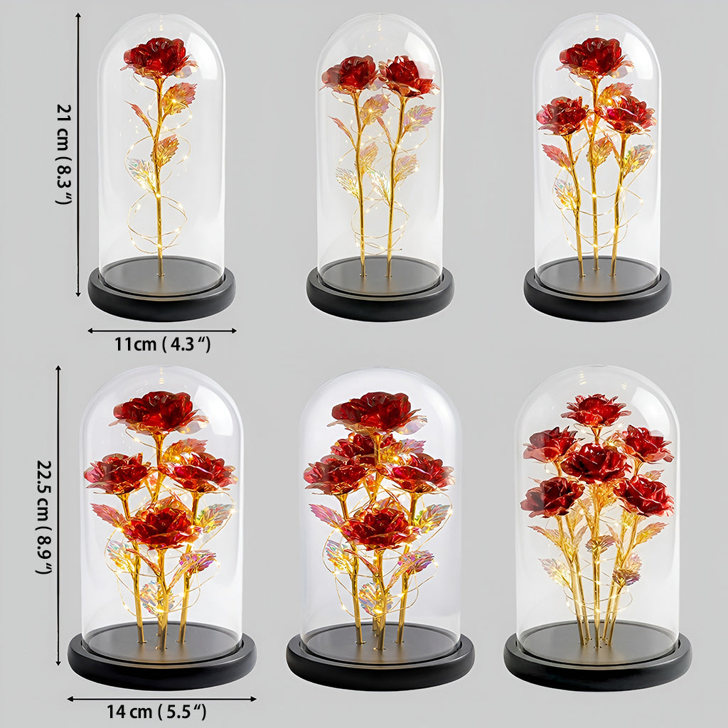 You & Me We Got This - Personalized Couple Glowing Roses Glass Dome