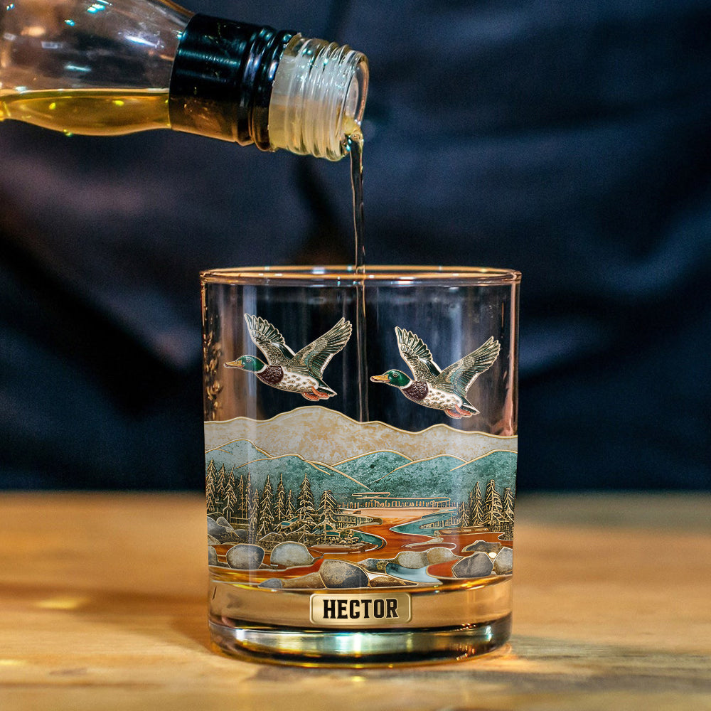 Duck Hunting Season - Personalized Hunting Whiskey Glass