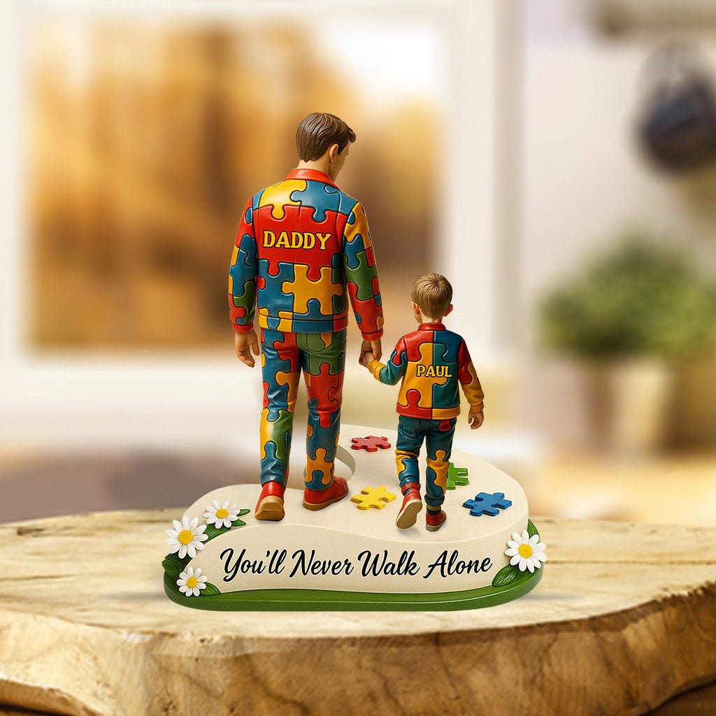 You'll Never Walk Alone - Personalized Autism Awareness Custom Shaped Acrylic Plaque