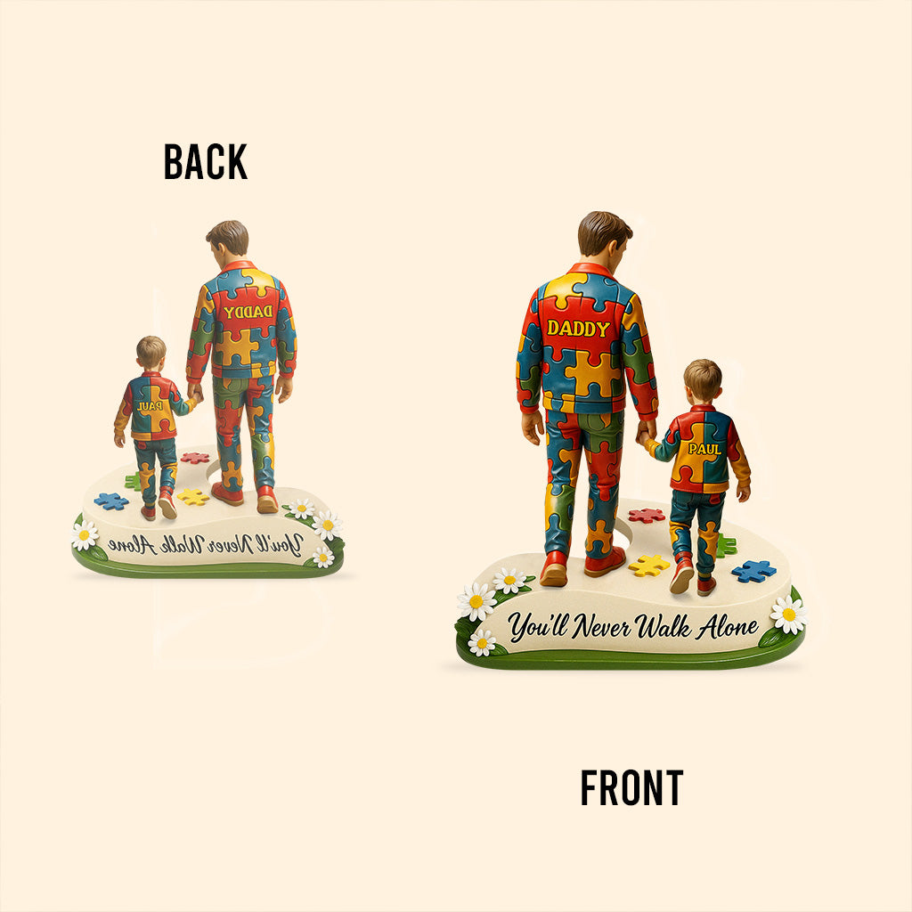 You'll Never Walk Alone - Personalized Autism Awareness Custom Shaped Acrylic Plaque