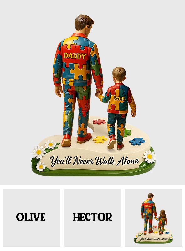 You'll Never Walk Alone - Personalized Autism Awareness Custom Shaped Acrylic Plaque