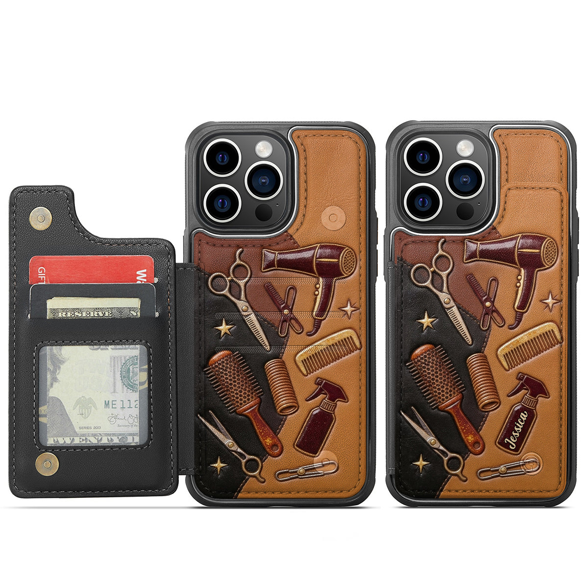 Hairdresser Scissors - Personalized Hairdresser Fully Printed Wallet Phone Case