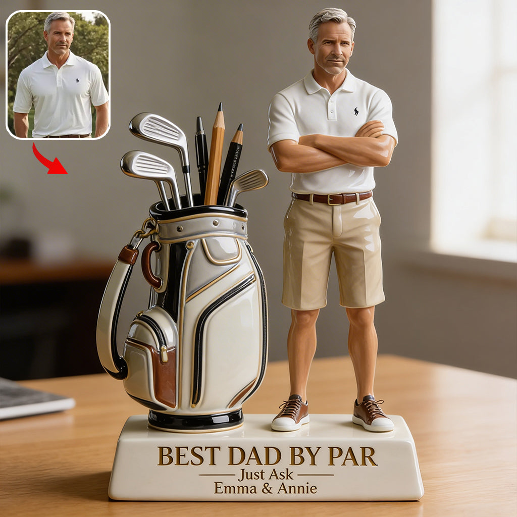 Best Dad By Par - Perfect Father's Day Gift - Personalized Golf Acrylic Pot