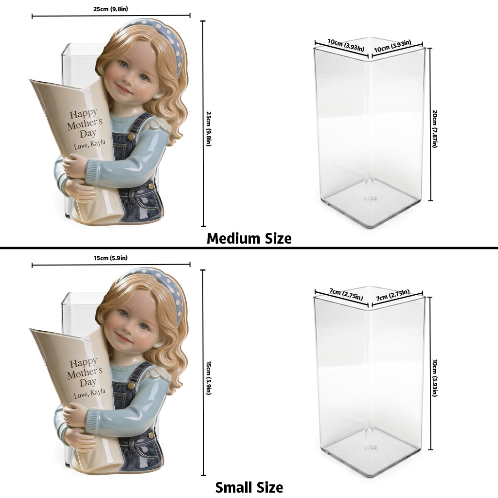 Blumenstrauß Vase - Perfektes Muttertagsgeschenk - Personalisierte Kinder Acrylblumen Vase