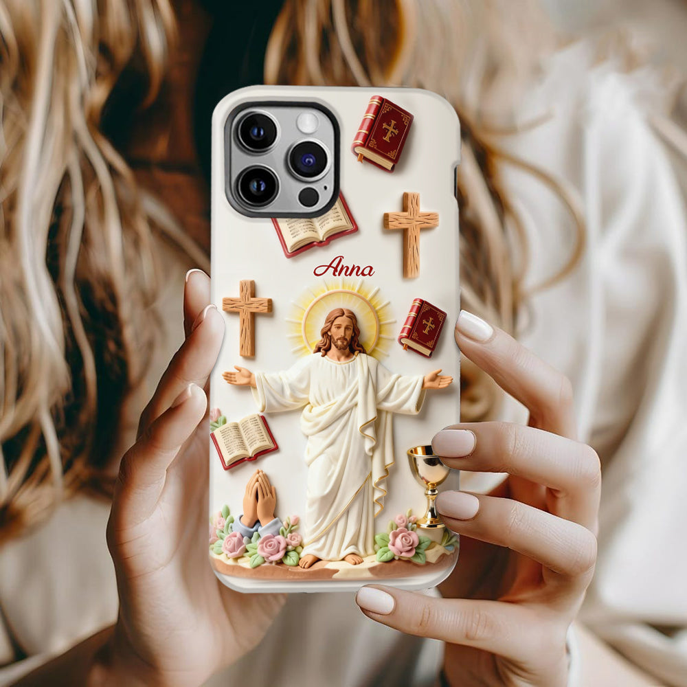 La foi plutôt que la peur - Coque de téléphone personnalisée avec impression chrétienne intégrale