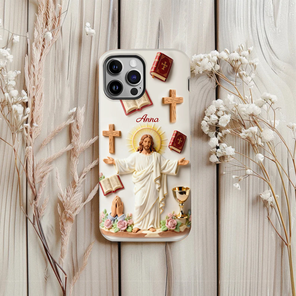 La foi plutôt que la peur - Coque de téléphone personnalisée avec impression chrétienne intégrale