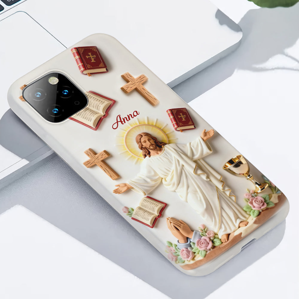 La foi plutôt que la peur - Coque de téléphone personnalisée avec impression chrétienne intégrale