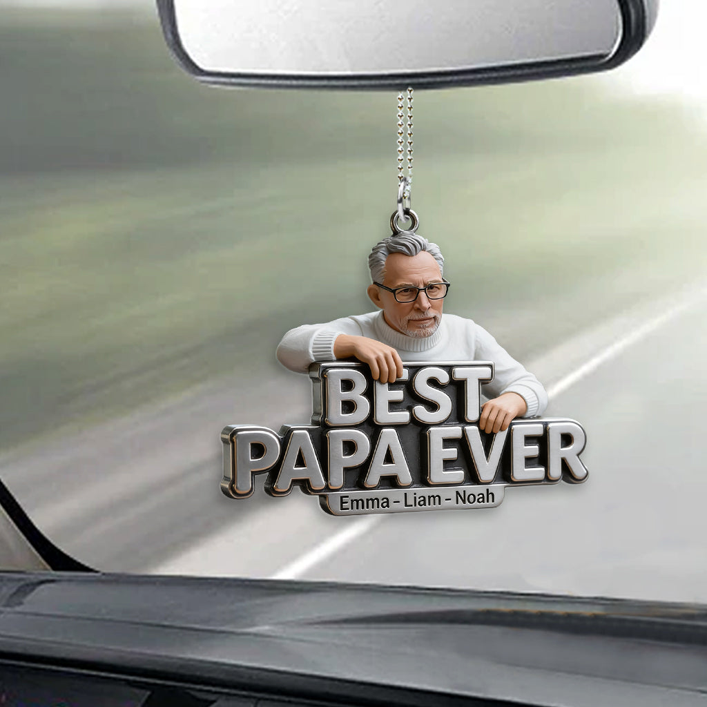 Cadeaux pour la Fête des Pères - Ornement de Voiture Transparent Personnalisé pour Papi