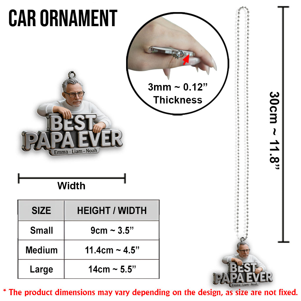 Cadeaux pour la Fête des Pères - Ornement de Voiture Transparent Personnalisé pour Papi