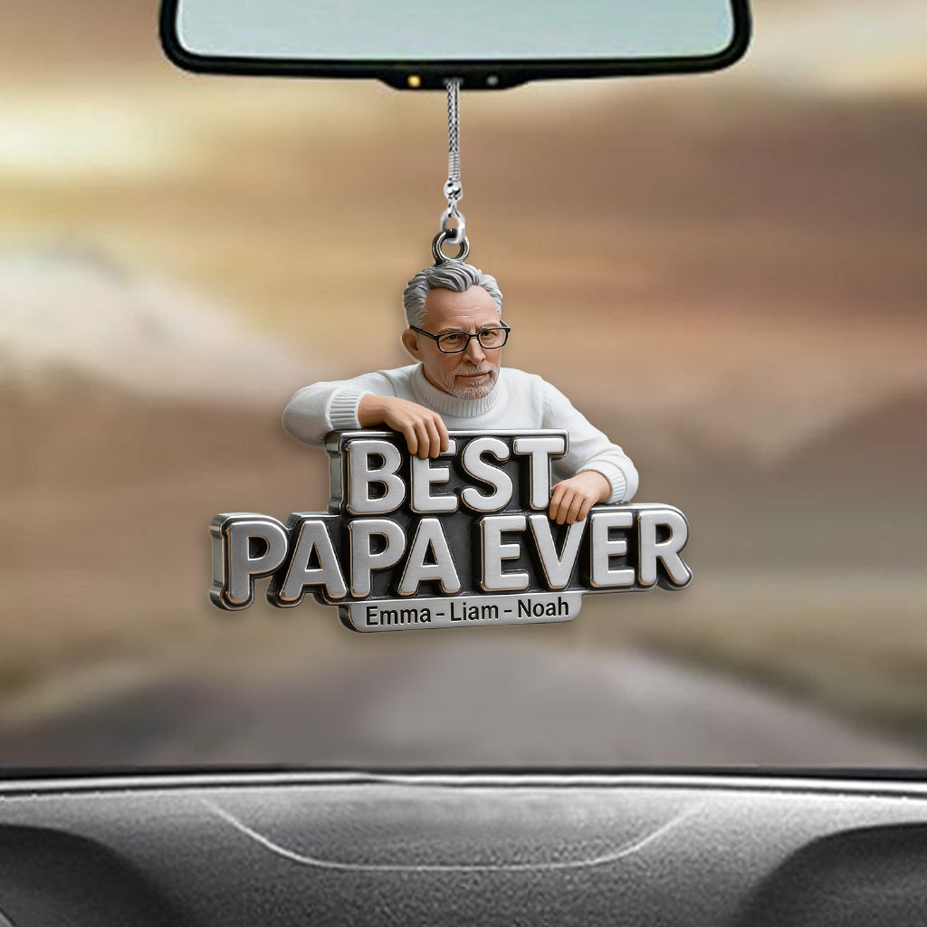 Cadeaux pour la Fête des Pères - Ornement de Voiture Transparent Personnalisé pour Papi