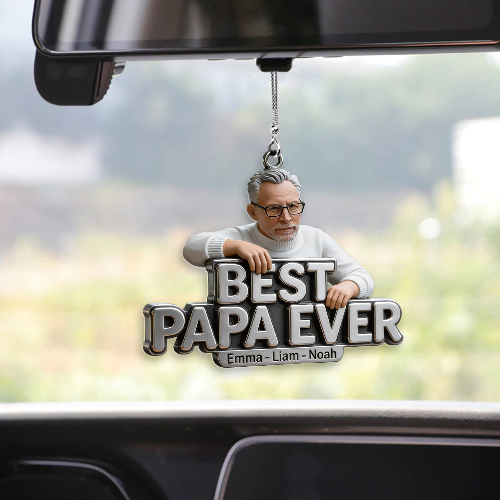 Cadeaux pour la Fête des Pères - Ornement de Voiture Transparent Personnalisé pour Papi