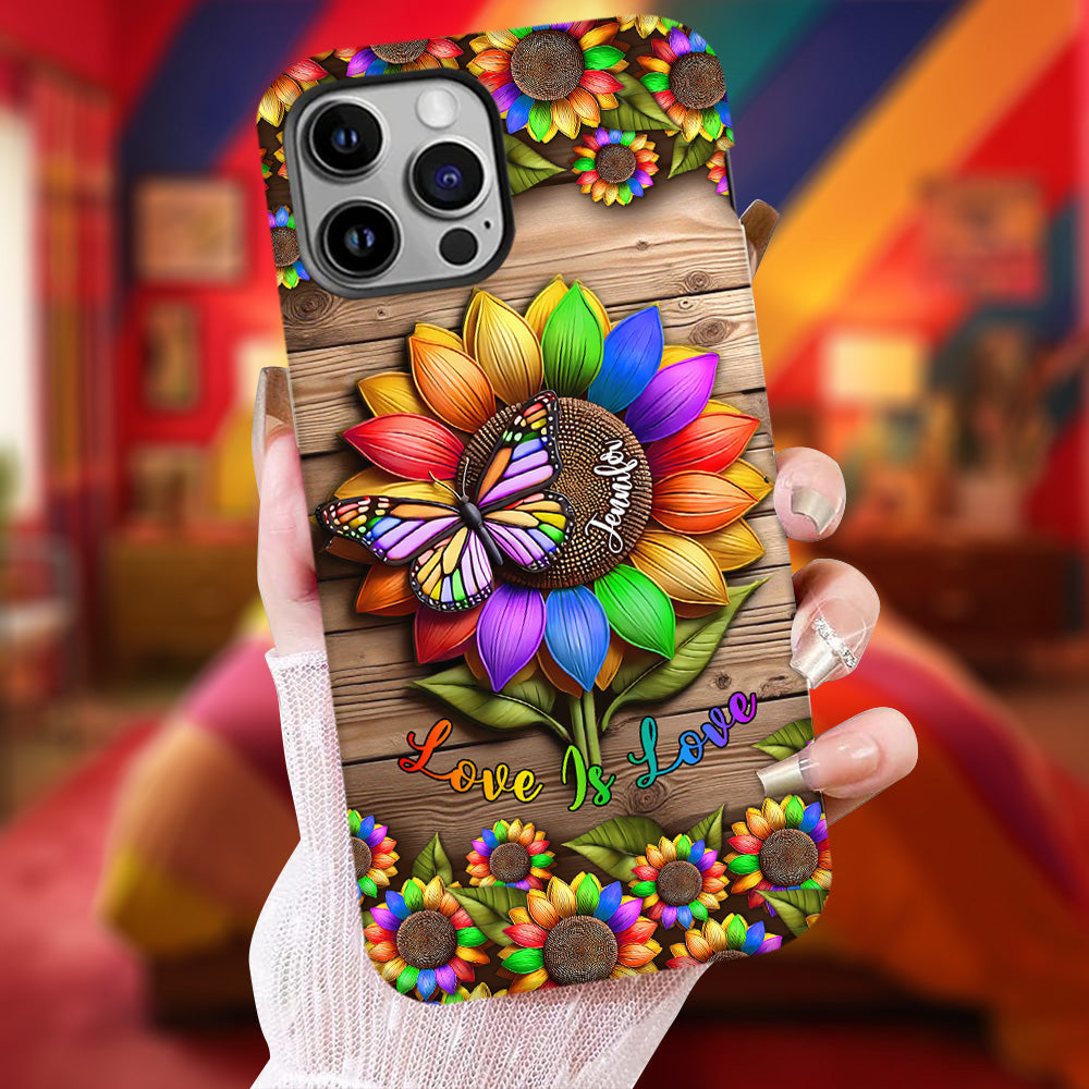 L'amour c'est l'amour - Coque de téléphone personnalisée avec imprimé intégral en soutien à la communauté LGBT