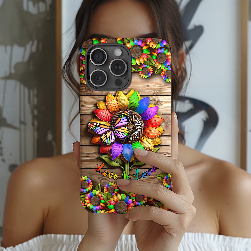 L'amour c'est l'amour - Coque de téléphone personnalisée avec imprimé intégral en soutien à la communauté LGBT