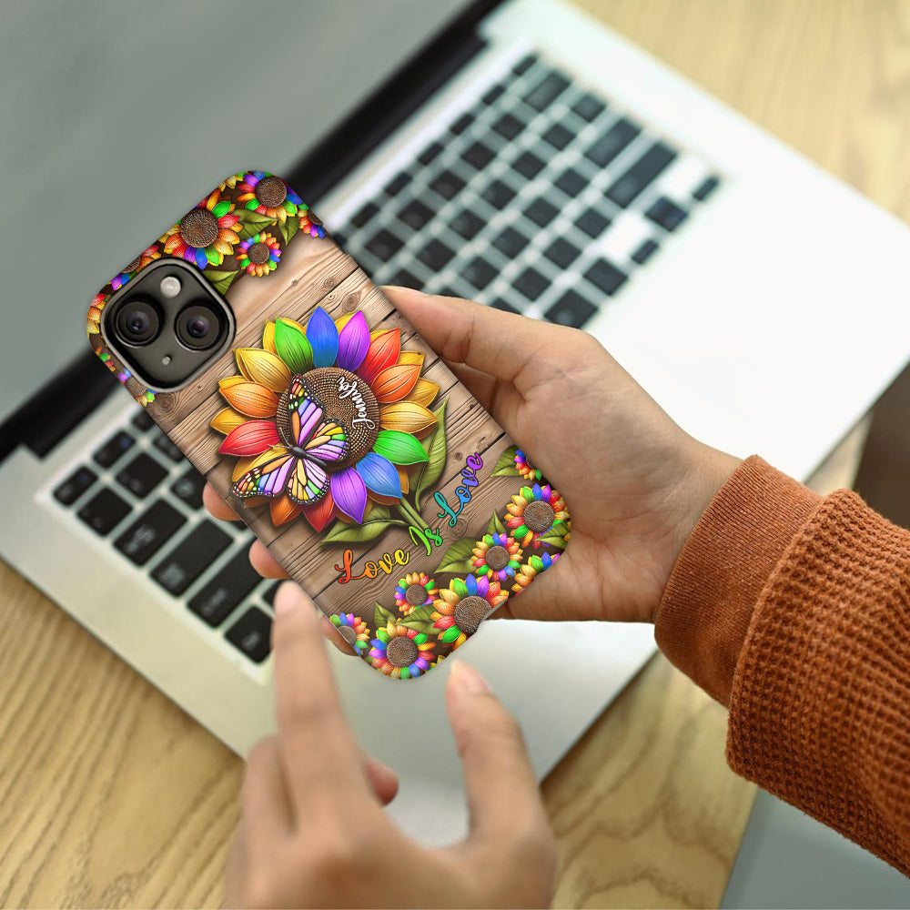 L'amour c'est l'amour - Coque de téléphone personnalisée avec imprimé intégral en soutien à la communauté LGBT