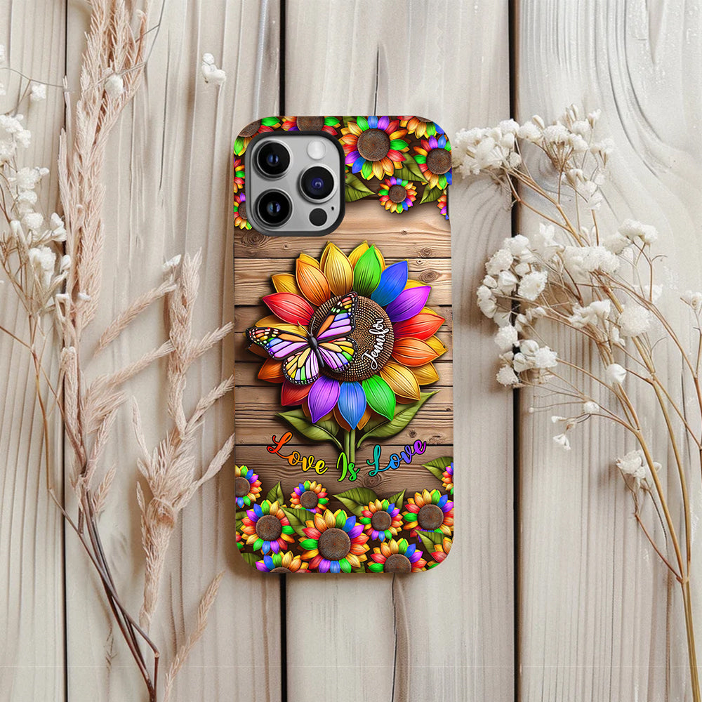 L'amour c'est l'amour - Coque de téléphone personnalisée avec imprimé intégral en soutien à la communauté LGBT