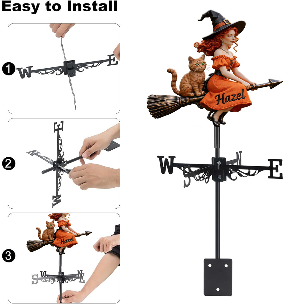 Salem Broom - Personalized Witch Weather Vane