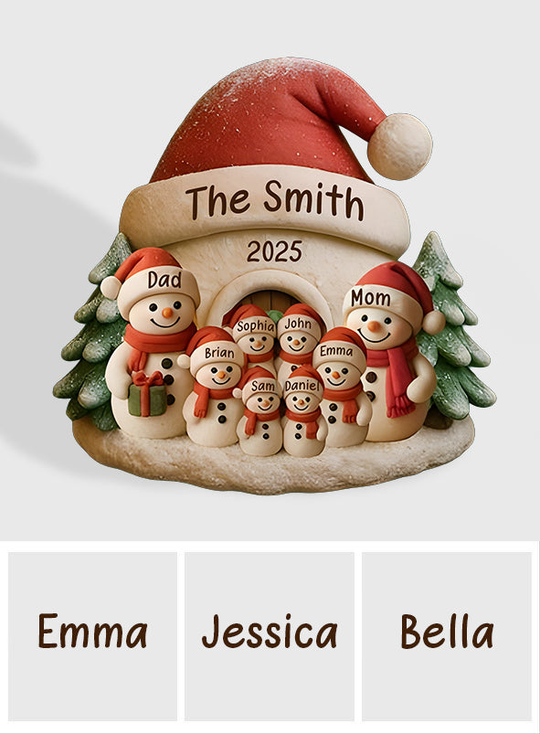 Snowman Family - Personalized Christmas Custom Shaped Acrylic Plaque