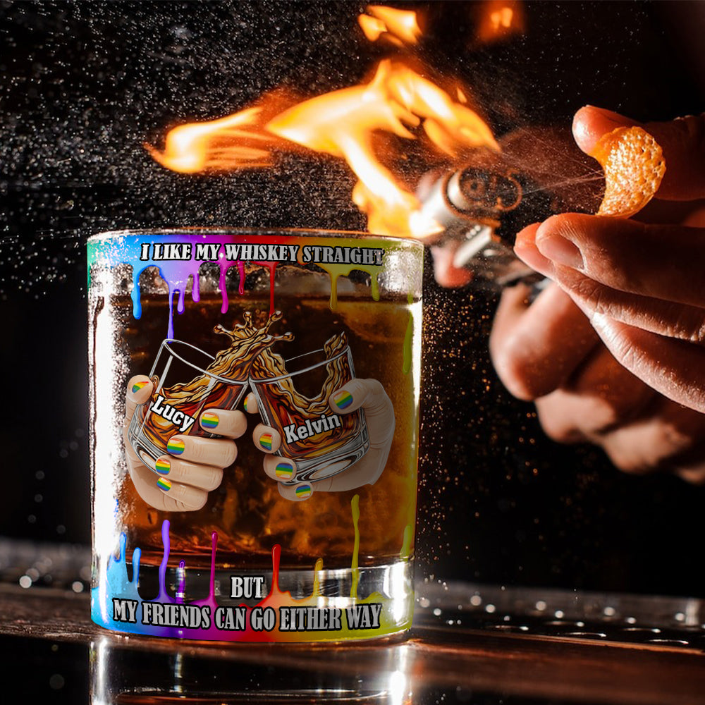 J'aime mon whisky pur - Verre à whisky personnalisé en soutien à la communauté LGBT