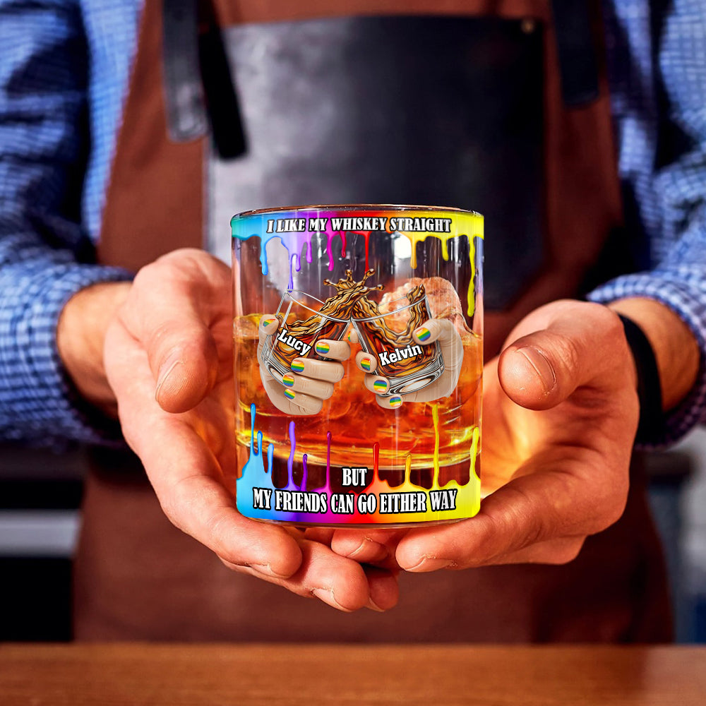J'aime mon whisky pur - Verre à whisky personnalisé en soutien à la communauté LGBT