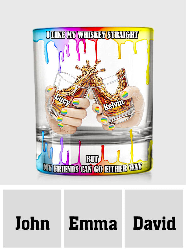 J'aime mon whisky pur - Verre à whisky personnalisé en soutien à la communauté LGBT