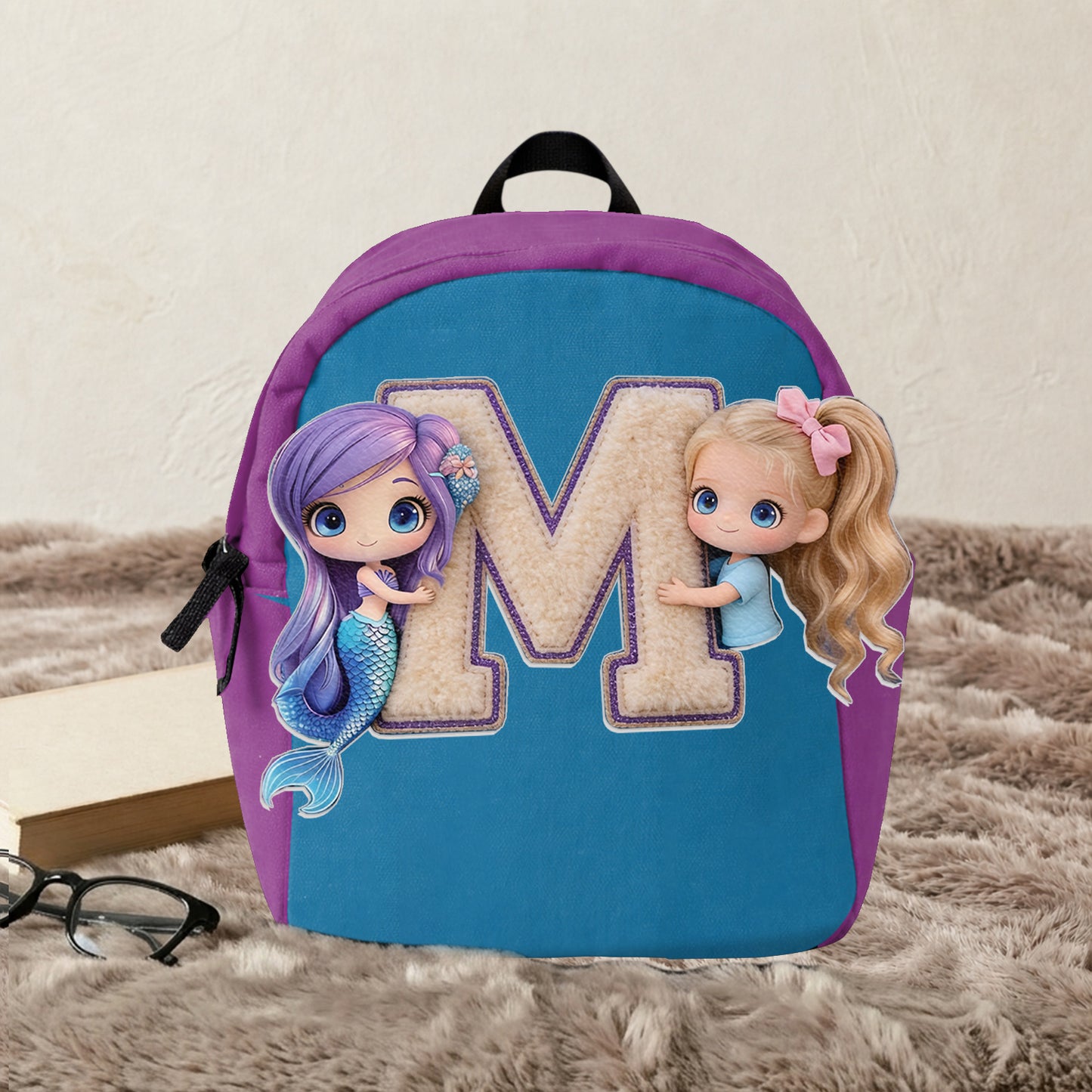Hallo Sommer - Personalisierter Kinder Rucksack mit wechselbarem Lederpatch