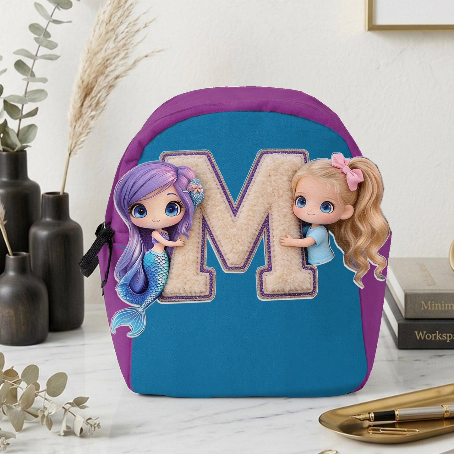Hallo Sommer - Personalisierter Kinder Rucksack mit wechselbarem Lederpatch