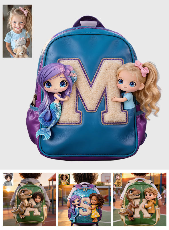 Hallo Sommer - Personalisierter Kinder Rucksack mit wechselbarem Lederpatch